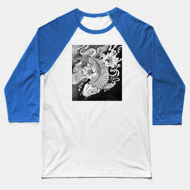 Classic Koi Baseball T-Shirt by Haack Art